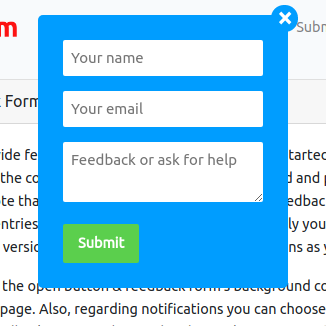 Feedback Form Closer Screenshot